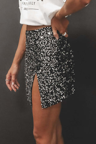 Sequined Glam Mini Skirt