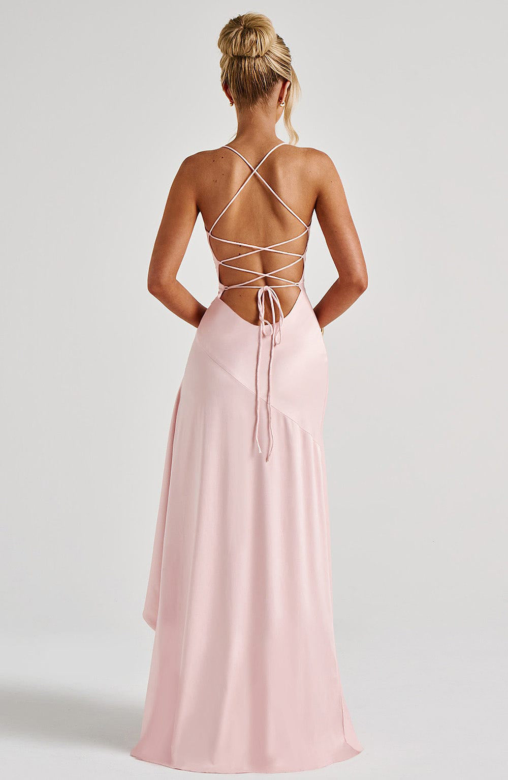Ruffled Slit Skirt Evening Dress