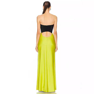 Strapless Satin Cutout Tube Dress